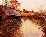 Fritz Thaulow A Morning River Scene painting